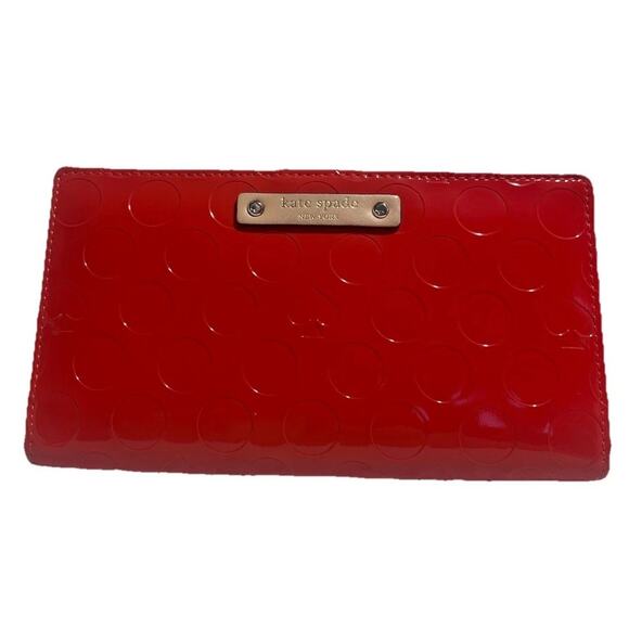 Kate Spade Cherry Red Polka Dot Wallet - Picture 1 of 4